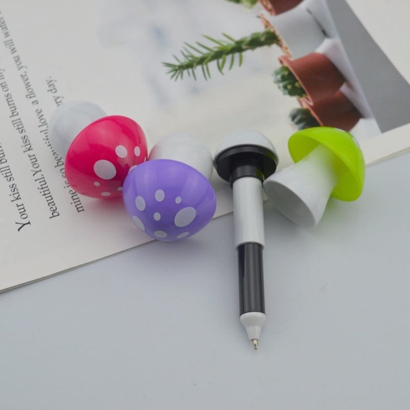SWTOOL 30pcs Mushroom Ballpoint Pen Cute Cartoon Retractable Ball Pen (Random Color) - Image 3